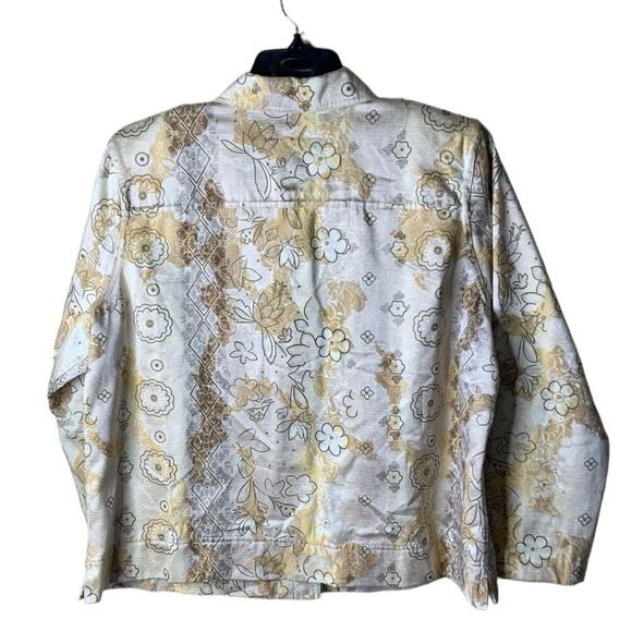 Vintage Erin Floral Button Up Shirt Jacket Womens Plus 1X Long Sleeve Tropical - Picture 2 of 6